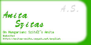 anita szitas business card